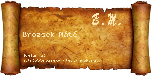 Brozsek Máté névjegykártya